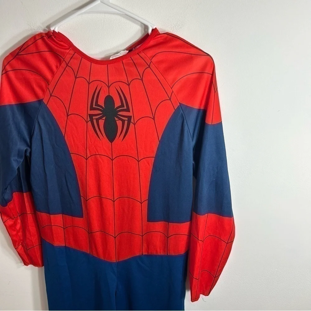 Spiderman Costume Bodysuit Sz Large 12-14 Kids Boys Red Blue Halloween Superhero